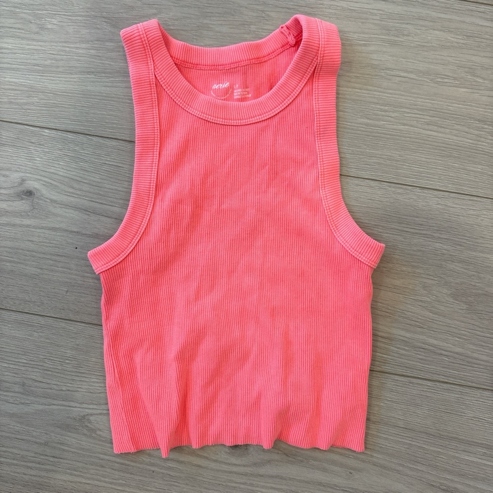 Aerie Women's Pink Ribbed Tank Top